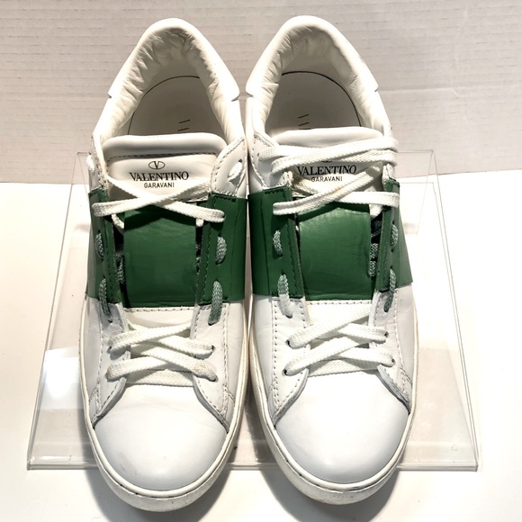 Valentino Garavani Green & White Low Top Sneakers Mens 39.5 - Picture 1 of 12